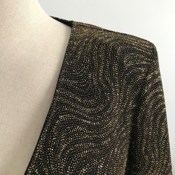 Emotion -Black with  Gold Sparkling open Cardigan /  Vest - Picture 4 of 9